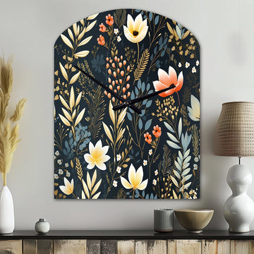 Nature's Exquisite Floral Collage - Asymmetric Metal Wall Clock